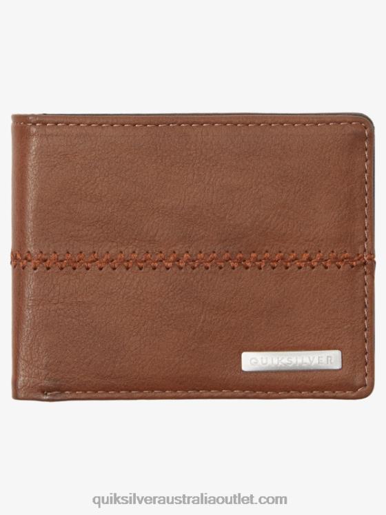 Quiksilver Men Stitchy Tri-Fold Wallet H2N4B907 chocolate brown
