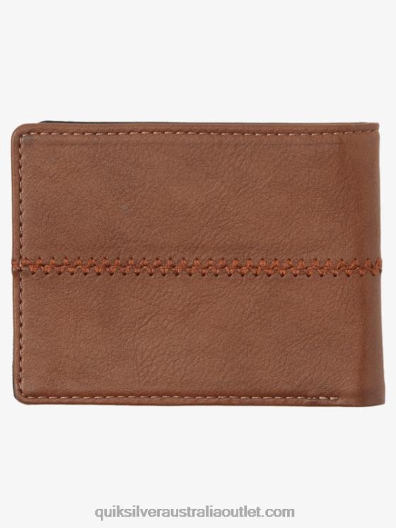 Quiksilver Men Stitchy Tri-Fold Wallet H2N4B907 chocolate brown
