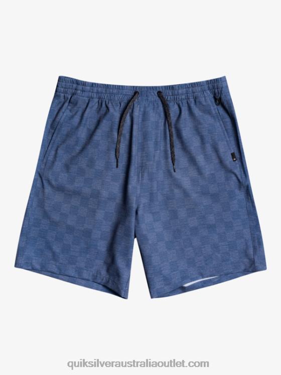 Quiksilver Men Elastic Checker 18 Amphibian Boardshorts H2N4B1854 sargasso sea