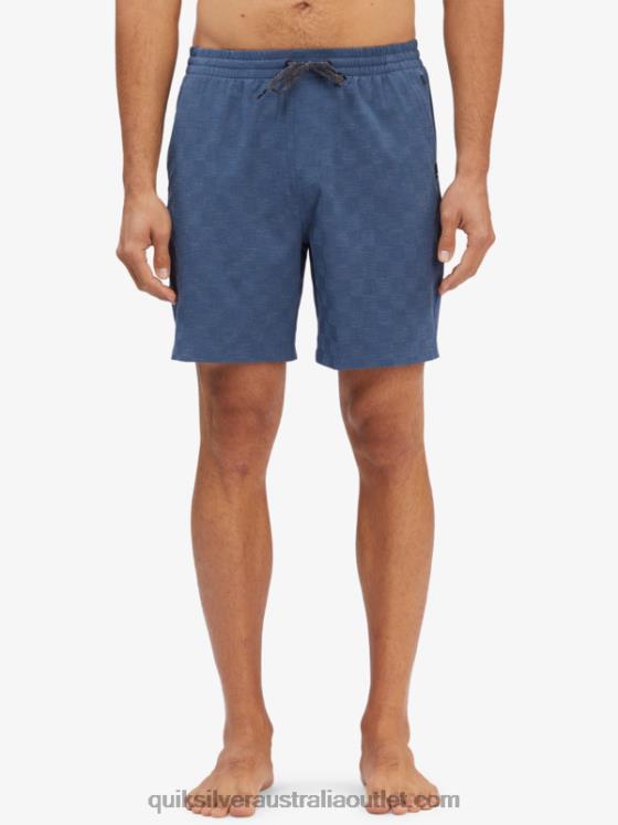 Quiksilver Men Elastic Checker 18 Amphibian Boardshorts H2N4B1854 sargasso sea