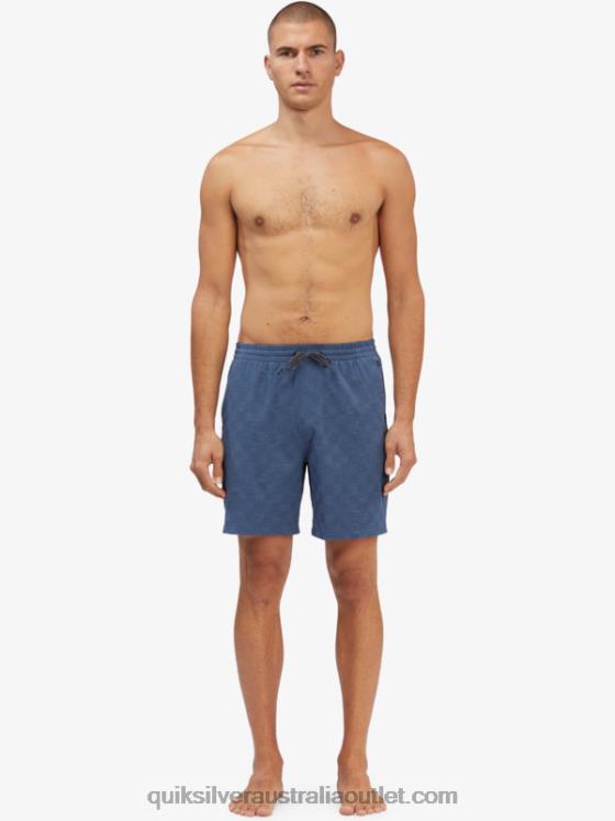 Quiksilver Men Elastic Checker 18 Amphibian Boardshorts H2N4B1854 sargasso sea