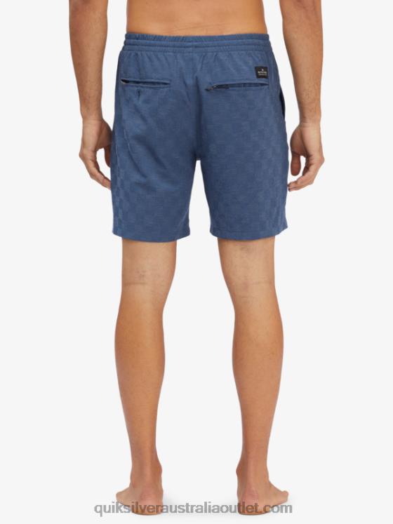 Quiksilver Men Elastic Checker 18 Amphibian Boardshorts H2N4B1854 sargasso sea