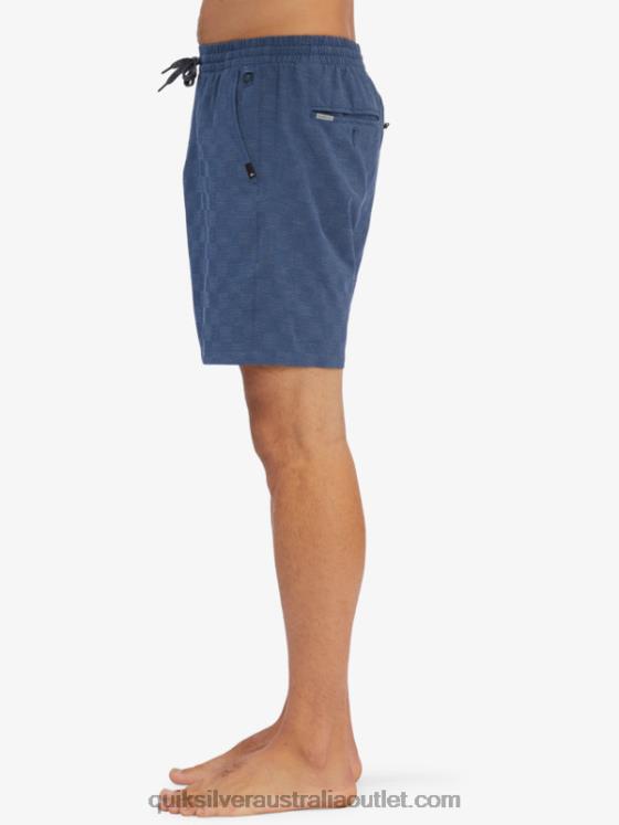 Quiksilver Men Elastic Checker 18 Amphibian Boardshorts H2N4B1854 sargasso sea