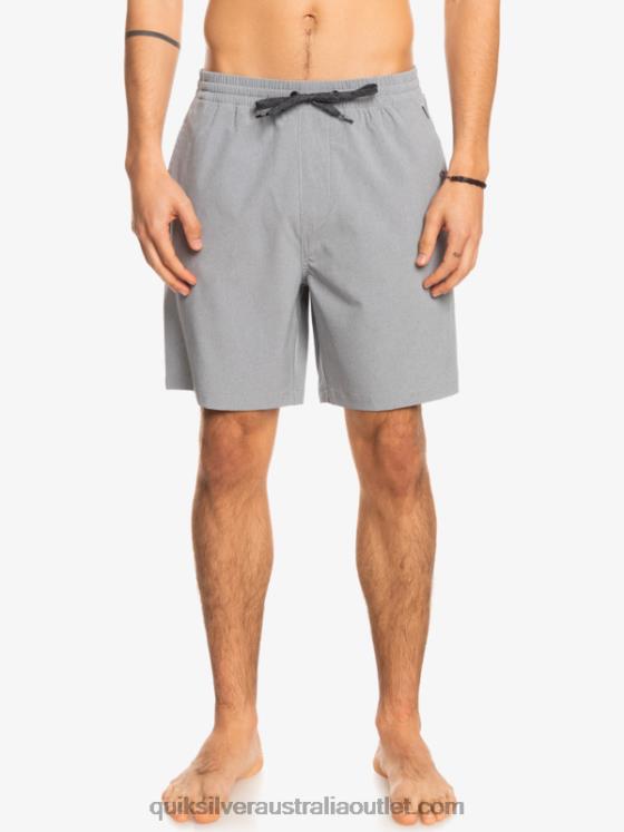 Quiksilver Men Elastic Heather Amphibian 18 Hybrid Shorts H2N4B1662 sleet