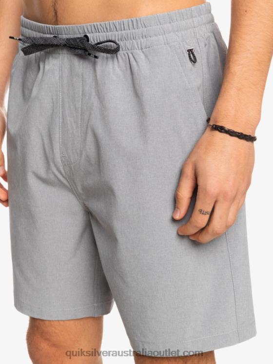 Quiksilver Men Elastic Heather Amphibian 18 Hybrid Shorts H2N4B1662 sleet