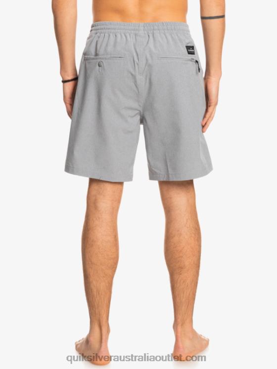 Quiksilver Men Elastic Heather Amphibian 18 Hybrid Shorts H2N4B1662 sleet
