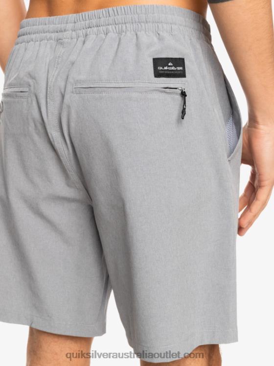 Quiksilver Men Elastic Heather Amphibian 18 Hybrid Shorts H2N4B1662 sleet