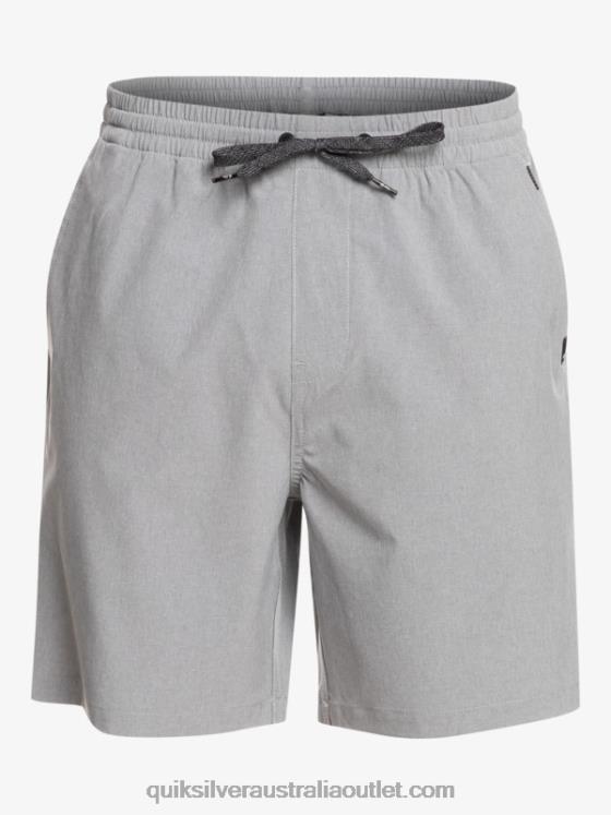 Quiksilver Men Elastic Heather Amphibian 18 Hybrid Shorts H2N4B1662 sleet