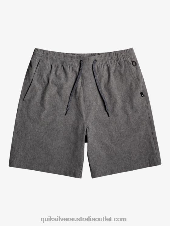 Quiksilver Men Elastic Heather Amphibian 18 Hybrid Shorts H2N4B1664 black