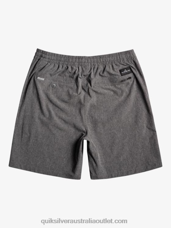 Quiksilver Men Elastic Heather Amphibian 18 Hybrid Shorts H2N4B1664 black