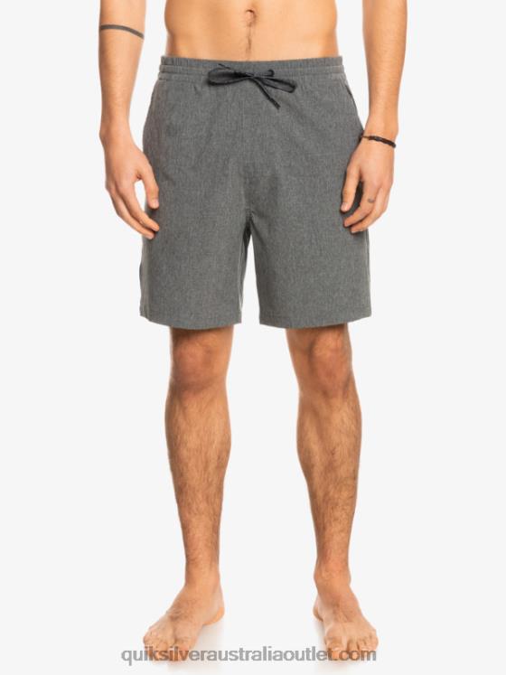 Quiksilver Men Elastic Heather Amphibian 18 Hybrid Shorts H2N4B1664 black