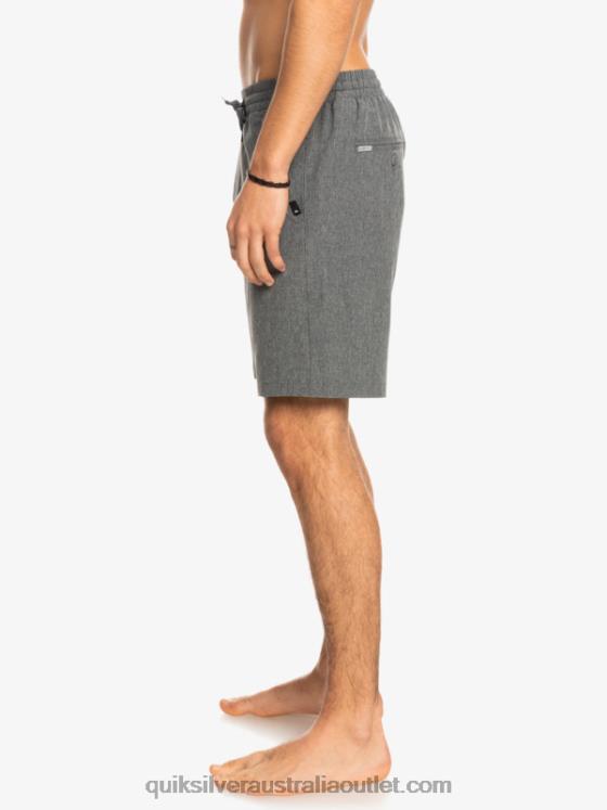 Quiksilver Men Elastic Heather Amphibian 18 Hybrid Shorts H2N4B1664 black