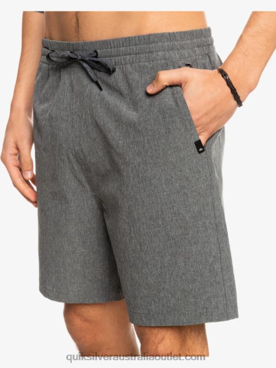 Quiksilver Men Elastic Heather Amphibian 18 Hybrid Shorts H2N4B1664 black