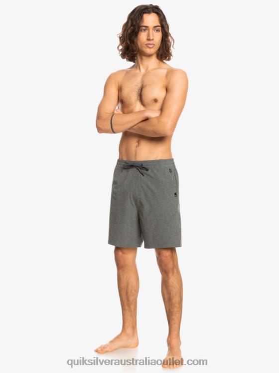 Quiksilver Men Elastic Heather Amphibian 18 Hybrid Shorts H2N4B1664 black