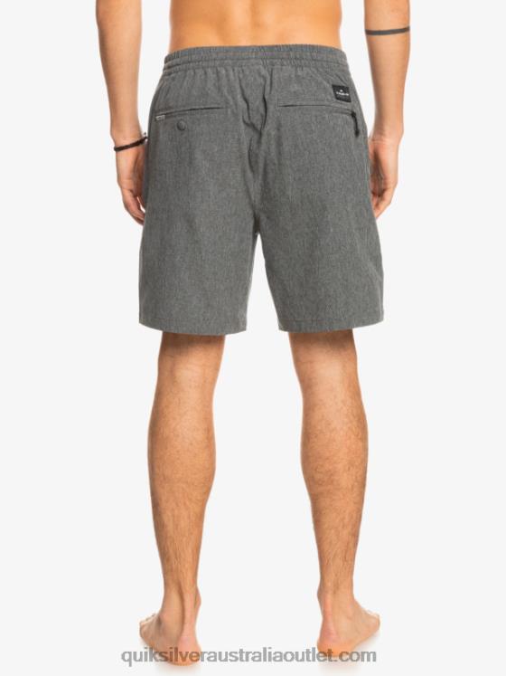 Quiksilver Men Elastic Heather Amphibian 18 Hybrid Shorts H2N4B1664 black