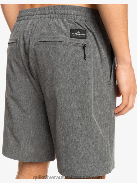Quiksilver Men Elastic Heather Amphibian 18 Hybrid Shorts H2N4B1664 black