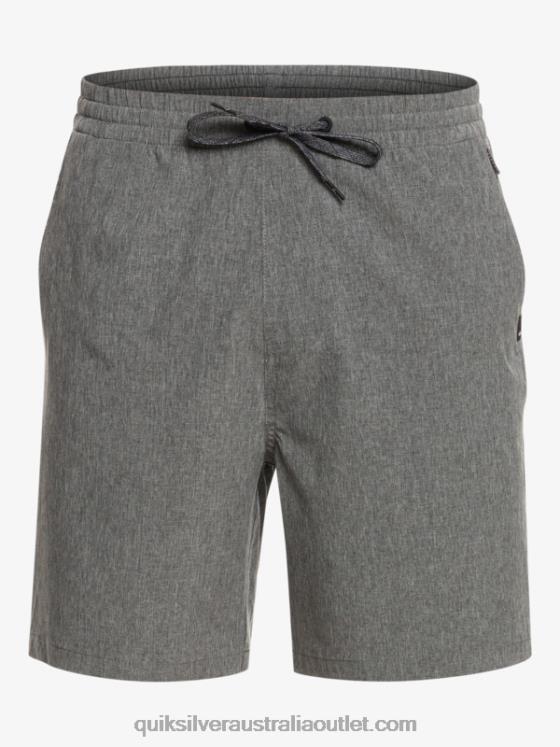 Quiksilver Men Elastic Heather Amphibian 18 Hybrid Shorts H2N4B1664 black