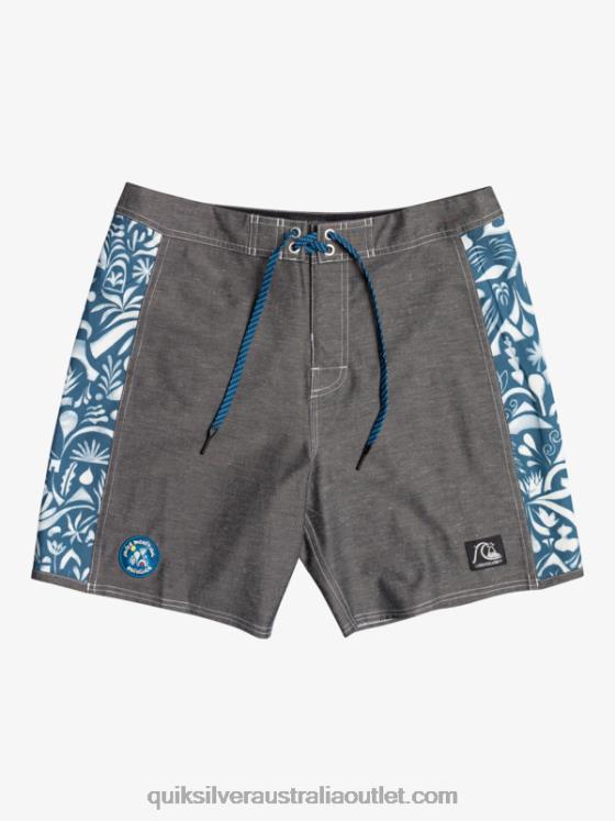 Quiksilver Men HEMPSTRETCH Original Arch Blank Canvas 18 Boardshorts H2N4B1823 javier mendizabal - black