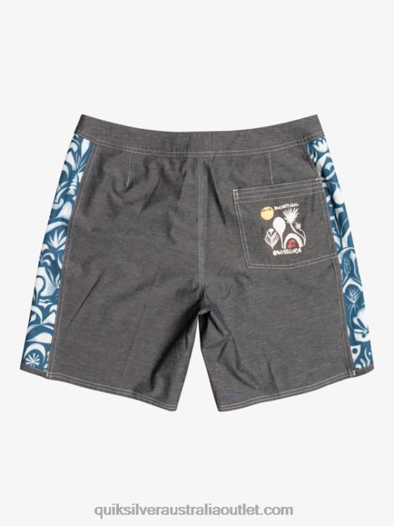 Quiksilver Men HEMPSTRETCH Original Arch Blank Canvas 18 Boardshorts H2N4B1823 javier mendizabal - black