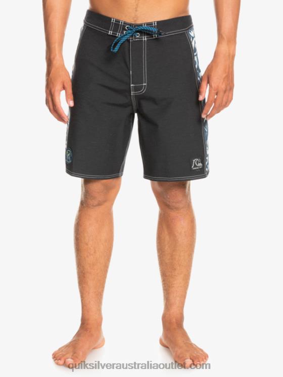 Quiksilver Men HEMPSTRETCH Original Arch Blank Canvas 18 Boardshorts H2N4B1823 javier mendizabal - black