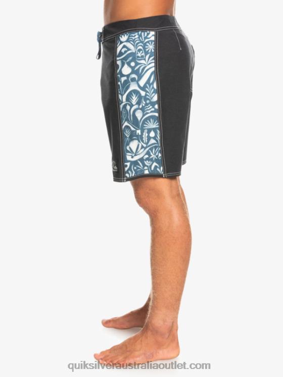 Quiksilver Men HEMPSTRETCH Original Arch Blank Canvas 18 Boardshorts H2N4B1823 javier mendizabal - black