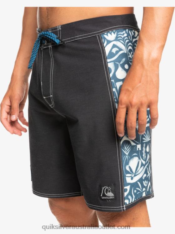 Quiksilver Men HEMPSTRETCH Original Arch Blank Canvas 18 Boardshorts H2N4B1823 javier mendizabal - black