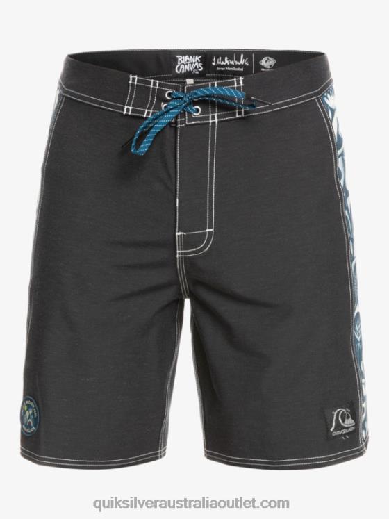 Quiksilver Men HEMPSTRETCH Original Arch Blank Canvas 18 Boardshorts H2N4B1823 javier mendizabal - black