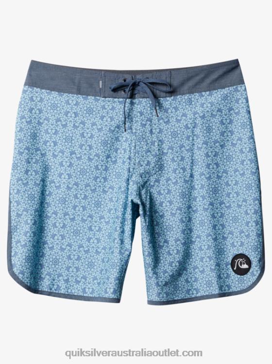 Quiksilver Men HEMPSTRETCH Scallop 19 Boardshorts H2N4B1741 blue glass