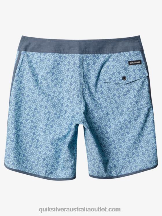 Quiksilver Men HEMPSTRETCH Scallop 19 Boardshorts H2N4B1741 blue glass