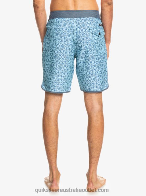 Quiksilver Men HEMPSTRETCH Scallop 19 Boardshorts H2N4B1741 blue glass