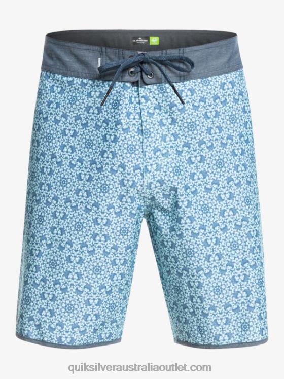 Quiksilver Men HEMPSTRETCH Scallop 19 Boardshorts H2N4B1741 blue glass
