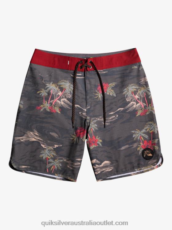Quiksilver Men HEMPSTRETCH Scallop 19 Boardshorts H2N4B1742 tarmac