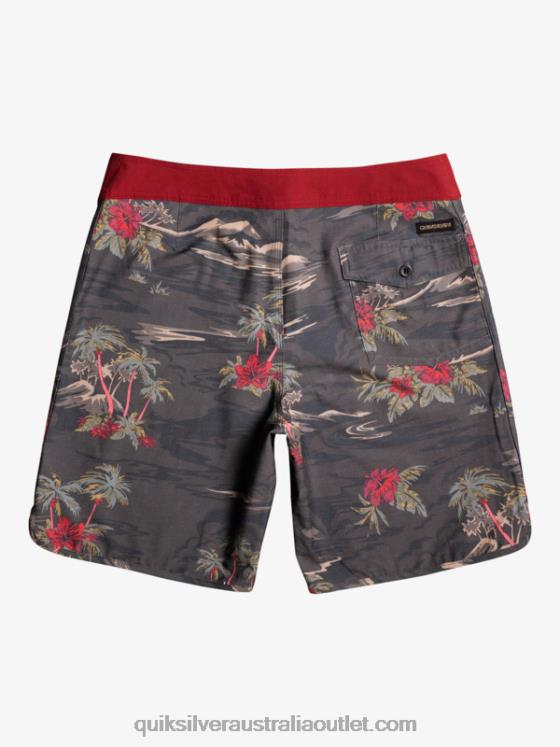 Quiksilver Men HEMPSTRETCH Scallop 19 Boardshorts H2N4B1742 tarmac
