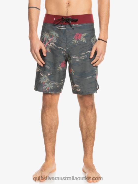 Quiksilver Men HEMPSTRETCH Scallop 19 Boardshorts H2N4B1742 tarmac