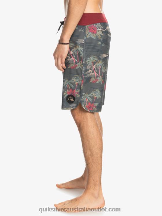 Quiksilver Men HEMPSTRETCH Scallop 19 Boardshorts H2N4B1742 tarmac