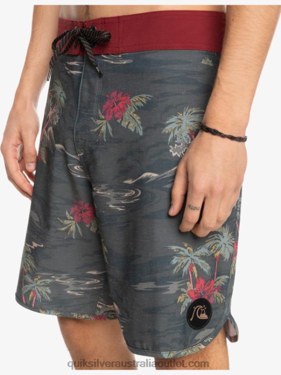 Quiksilver Men HEMPSTRETCH Scallop 19 Boardshorts H2N4B1742 tarmac