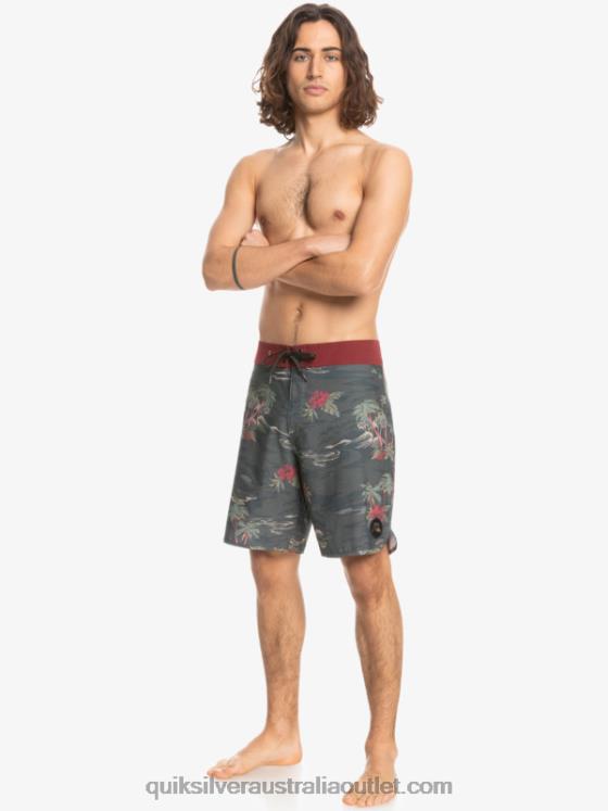 Quiksilver Men HEMPSTRETCH Scallop 19 Boardshorts H2N4B1742 tarmac