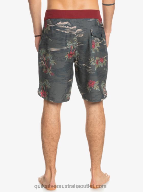 Quiksilver Men HEMPSTRETCH Scallop 19 Boardshorts H2N4B1742 tarmac