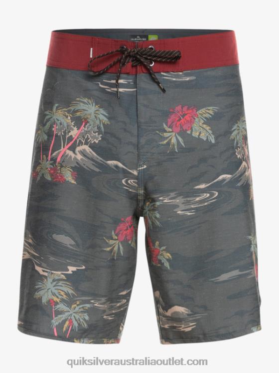 Quiksilver Men HEMPSTRETCH Scallop 19 Boardshorts H2N4B1742 tarmac