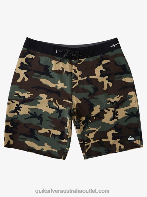 Quiksilver Men Highline Kaimana Camo 20 Boardshorts H2N4B1876 thyme