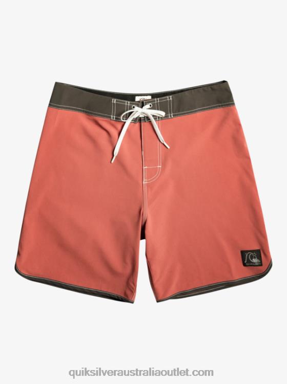 Quiksilver Men Original Scallop 18 Boardshorts H2N4B93 marsala