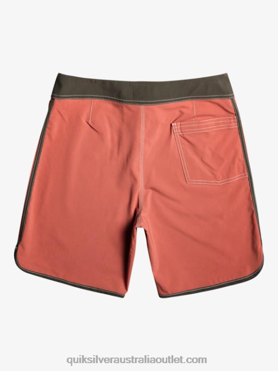 Quiksilver Men Original Scallop 18 Boardshorts H2N4B93 marsala