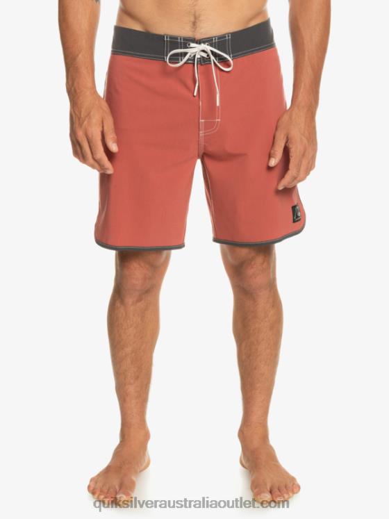 Quiksilver Men Original Scallop 18 Boardshorts H2N4B93 marsala