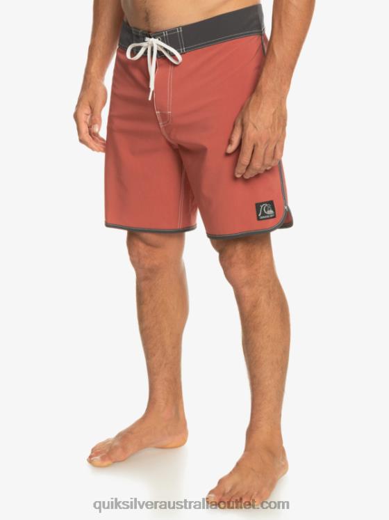 Quiksilver Men Original Scallop 18 Boardshorts H2N4B93 marsala