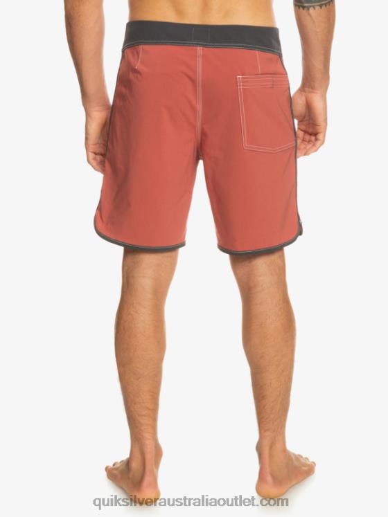 Quiksilver Men Original Scallop 18 Boardshorts H2N4B93 marsala