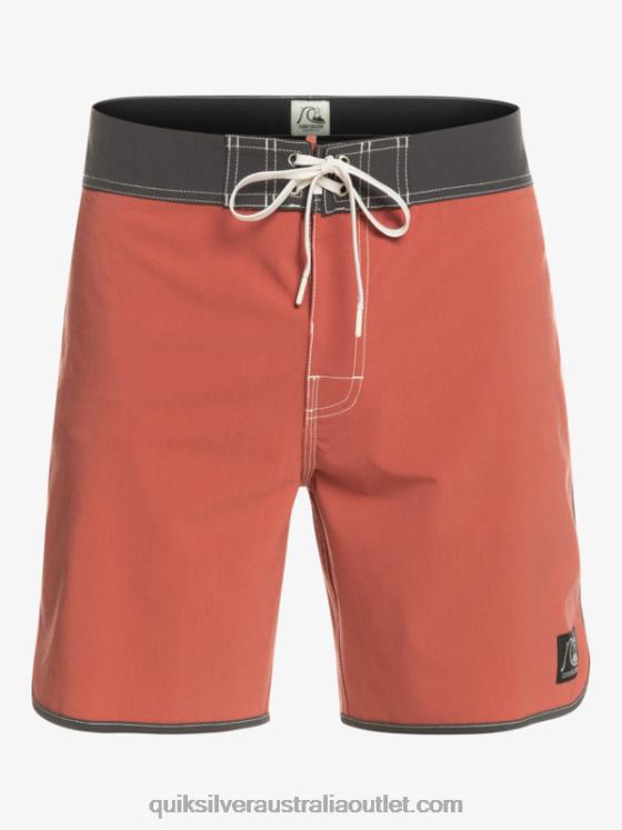 Quiksilver Men Original Scallop 18 Boardshorts H2N4B93 marsala