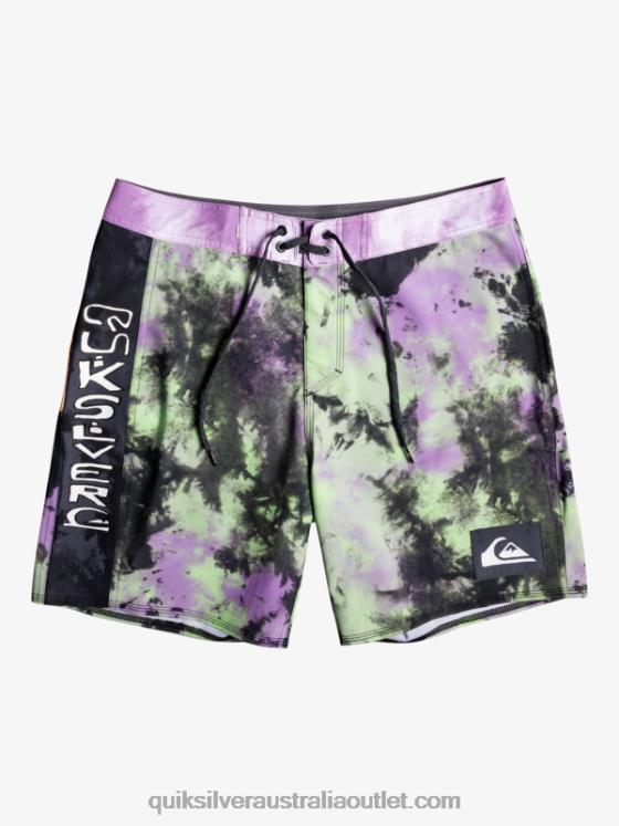 Quiksilver Men SurfSilk Acid Wash 18 Boardshorts H2N4B1745 jade lime