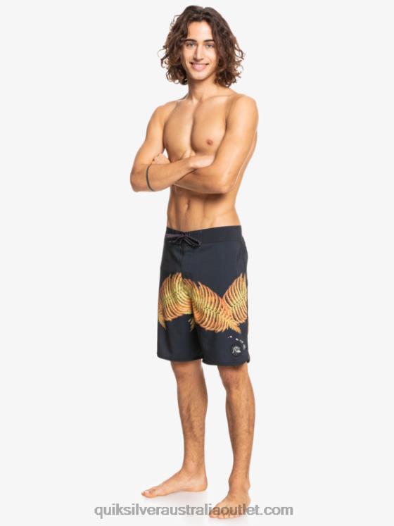 Quiksilver Men SurfSilk Hawaii Scallop 19 Boardshorts H2N4B1881 black