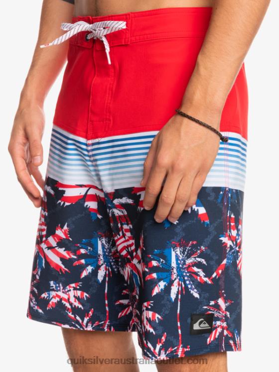 Quiksilver Men SurfSilk Panel 20 Boardshorts H2N4B1459 high risk red