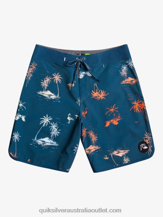 Quiksilver Men SurfSilk Scallop 19 Boardshorts H2N4B1492 majolica blue